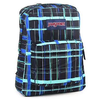 JanSport 校園背包(SUPER BREAK)-灰藍格紋