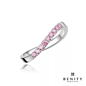 【BENITY】彩虹天空S女戒-粉紅鑽白鋼款#4