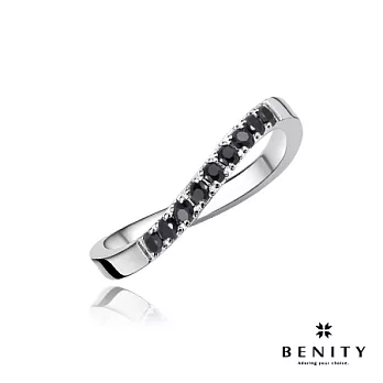 【BENITY】彩虹天空S女戒-黑鑽白鋼款#4