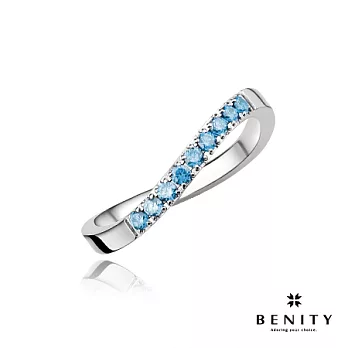 【BENITY】彩虹天空S女戒-水藍鑽白鋼款#4