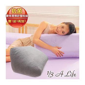 【1/3 A Life】寶背肩頸舒壓枕組【防黴防蟎抗菌-人體工學護頸枕】2顆