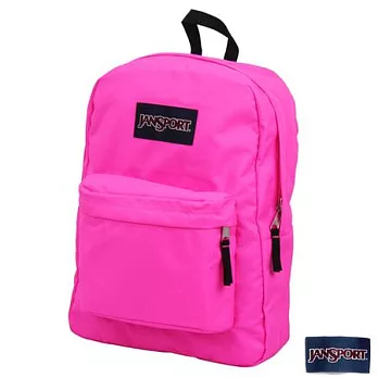 JanSport校園背包(SUPER BREAK)-螢光粉紅