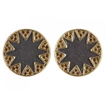 【House of Harlow 1960】妮可品牌Micro Pave Sunburst Stud黑底黃鑽太陽神耳環