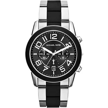 Michael Kors 精準時刻三環計時腕錶 (銀黑)