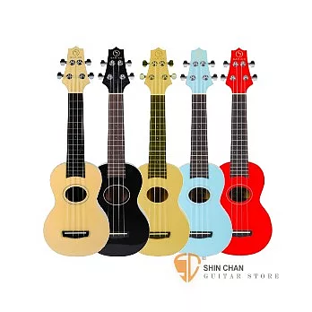 韓國SAMICK 高級彩色Ukulele UN-2 烏克麗麗 23吋 附烏克麗麗袋-印尼製 搭配義大利Apuila手工琴弦米白色