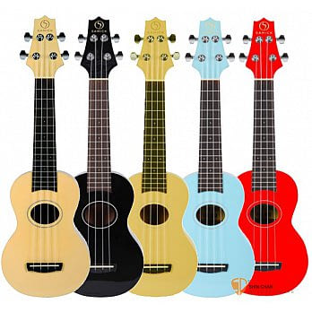 韓國SAMICK 高級彩色Ukulele UN-2 烏克麗麗 23吋 附烏克麗麗袋-印尼製 搭配義大利Apuila手工琴弦黑色