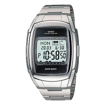 CASIO 街頭潮流的時尚氛圍液晶優質鋼帶腕錶-銀-DB-E30D-1A