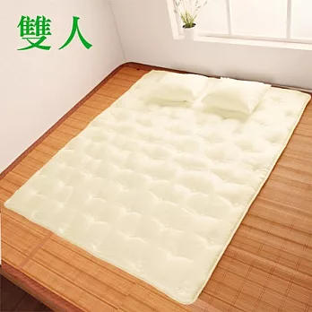 【HomeBeauty】超級Q彈棉透氣防潑水收納床墊-雙人含枕頭2入星黃