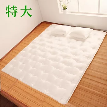 【HomeBeauty】超級Q彈棉透氣防潑水收納床墊-特大含枕頭2入 星白
