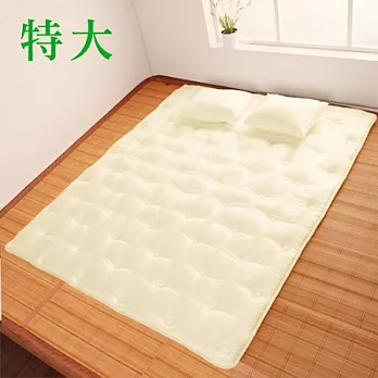 【HomeBeauty】超級Q彈棉透氣防潑水收納床墊-特大含枕頭2入 星黃