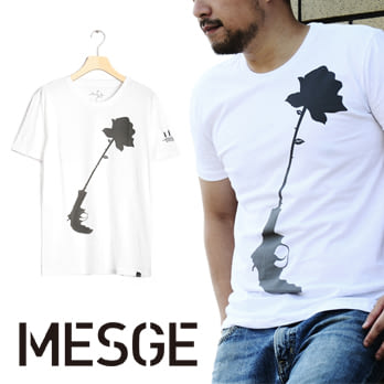 【MESGE】蕭青陽 x David 槍與玫瑰 I I IDOL系列 男T-Shirt　T恤　S白