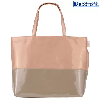 日本ROOTOTE時尚拼接大方包-煙燻粉色(745402)煙燻粉色
