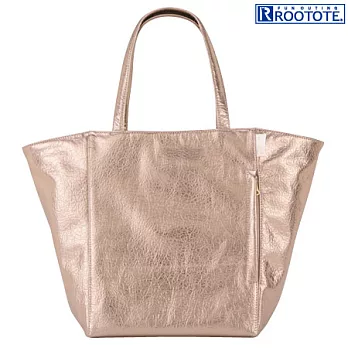 日本ROOTOTE時尚皮革肩背包-蜜桃粉光澤(745502)