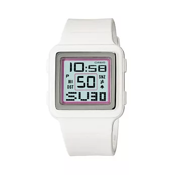 CASIO 戲如人生經典個性時尚流行腕錶-白色-LDF-20-7A