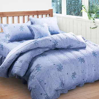 【花語-藍】台灣精製雙人六件式床罩組