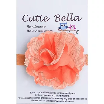 Cutie Bella彈性絲蕾絲茶花髮帶-Orange