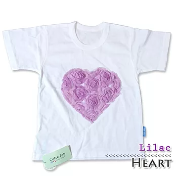 Cutie Bella短袖上衣/T恤-白T Heart Lilac
