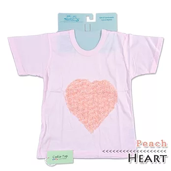 Cutie Bella短袖上衣/T恤-粉T Heart Peach