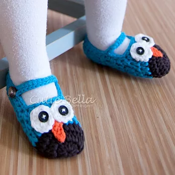 Cutie Bella手工編織嬰兒鞋Owl-Aqua/Brown
