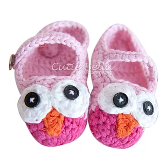Cutie Bella手工編織嬰兒鞋Owl-Pink/Fushia