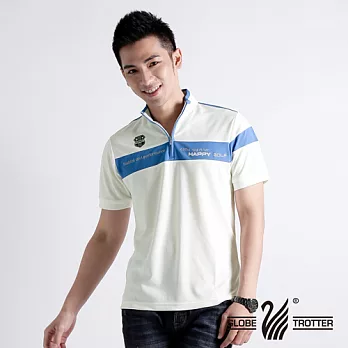 【遊遍天下】MIT台灣製男款立領抗UV涼爽吸濕排汗機能POLO衫(S111)L藍