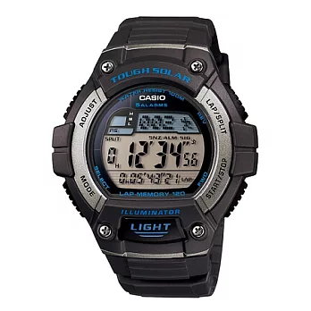 CASIO 凌駕於電子科幻空間液晶簡樸腕錶-灰-橡膠-W-S220-8A