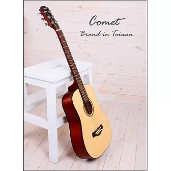 Comet 台灣品牌-暢銷C-136 旅行小吉他/Baby吉他（附吉他袋、Pick×2、吉他移調夾、吉他背帶）白色/黑色/原木色原木
