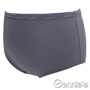 買一送一【Gennie’s奇妮】輕柔感舒適棉中高腰孕婦內褲(GB24)-M深灰條紋