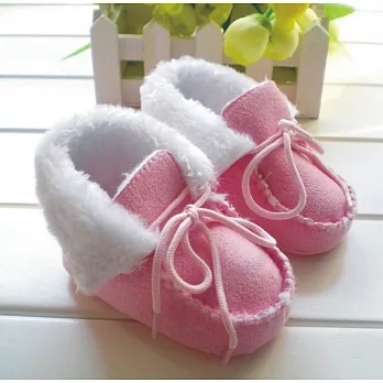 可愛寶寶學步鞋6M粉紅麂皮女寶寶-鞋外