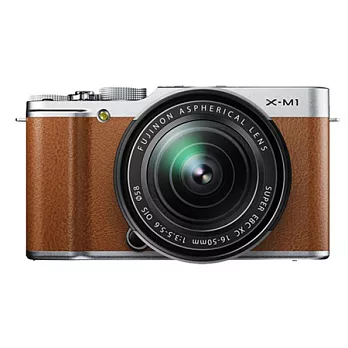 (公司貨)FUJIFILM X-M1+XC16-50mm F3.5-5.6 OIS 變焦鏡組-送16G C10記憶卡+相機內袋(NG W2160)+清潔大吹球+專業鏡頭拭棕色