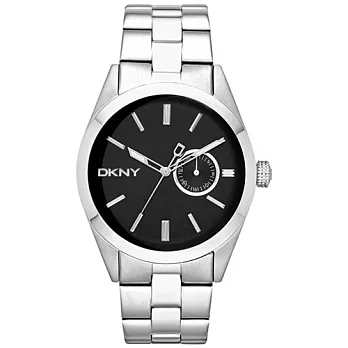 DKNY 獨愛魅力紳士腕錶-銀黑