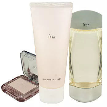 IPSA茵芙莎 美膚淨白潔膚二件組送限量臉彩{美膚淨白化妝液(200ml)+瞬卸潔膚蜜(150g)+限量臉彩(3.3g)}