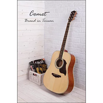 最暢銷 Comet（台灣知名度第一吉他品牌） C-210 民謠吉他（附贈Comet吉他袋、Comet彈片、背帶、移調夾）木吉他