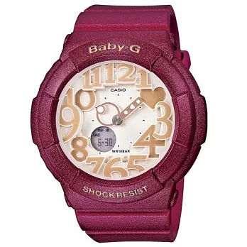 BABY-G 煙燻動人的華麗色調浮雕藝術運動休閒腕錶-粉紅-BGA-131-4B2