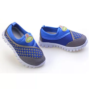 男款兒童防滑耐磨運動休閒鞋 兒童鞋 運動鞋 懶人鞋16.5藍色