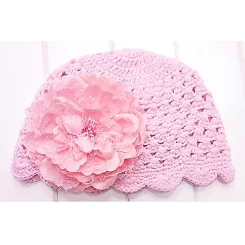 Cutie Bella花邊蕾絲牡丹花針織帽-Pink(L)