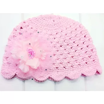 Cutie Bella花邊閃亮花朵針織帽-Pink(S)