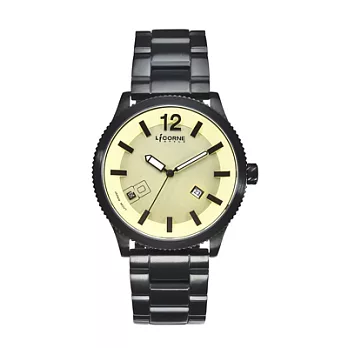 LICORNE 限量的愛情摩天輪個性時尚腕錶-黃+黑-LI026MBYI