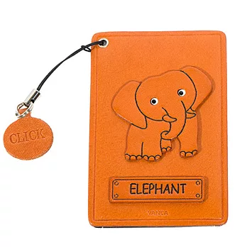 日本製手工真皮證件夾-大象 可做識別證夾、票卡夾、悠遊卡夾、門卡夾等多功能用途