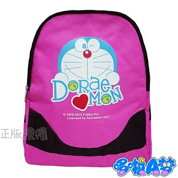 【哆啦A夢】㊣版授權 軟式雙層輕量後背書包(二色)桃紅色