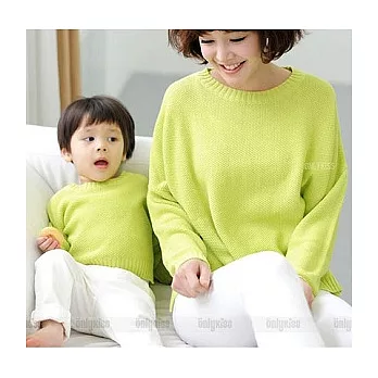 愛奢侈親子裝~ 果綠純色罩衫式毛衣親子裝母子裝(媽媽)S果綠