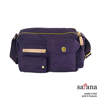 satana - 經典軍風 簡單生活斜肩包 -紫色