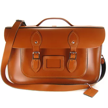 【The Leather Satchel Co.】15吋 英國手工牛皮劍橋包 手提包 肩背包 後背包多功能三用包 精湛工藝 新款磁釦設計方便開啟(倫敦棕)