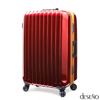 【Deseno】瑰麗絢燦-26吋Weekender系列鋁框PC鏡面行李箱(銀紅金)