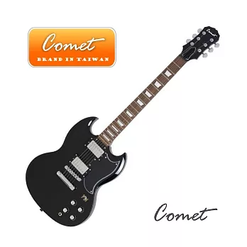 Comet®SG-雙切角型電吉他（雙+雙拾音器）黑色