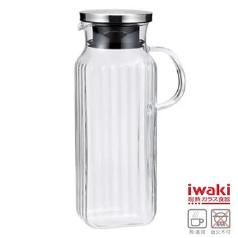 【iwaki】耐熱玻璃水壺 1L(手柄方型款)