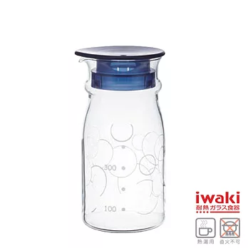 【iwaki】耐熱玻璃冷水壺 600ml(藍)