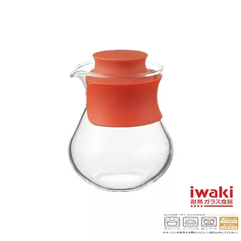 【iwaki】玻璃微波調味瓶 240ml(時尚紅)