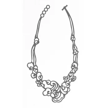 【Batucada】法國巴黎古典祥雲 - 項鍊 (灰)