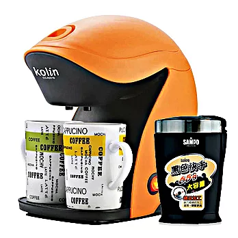 【歌林Kolin】雙杯咖啡機(CO-R201B)+黑色快手磨豆機(HM-L1014L)